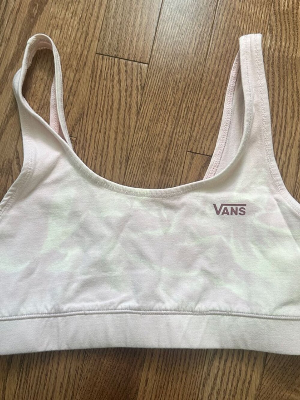 Vans Bralette Crop Top - Pastel Pink/White Tie-Dye - Picture 2 of 5